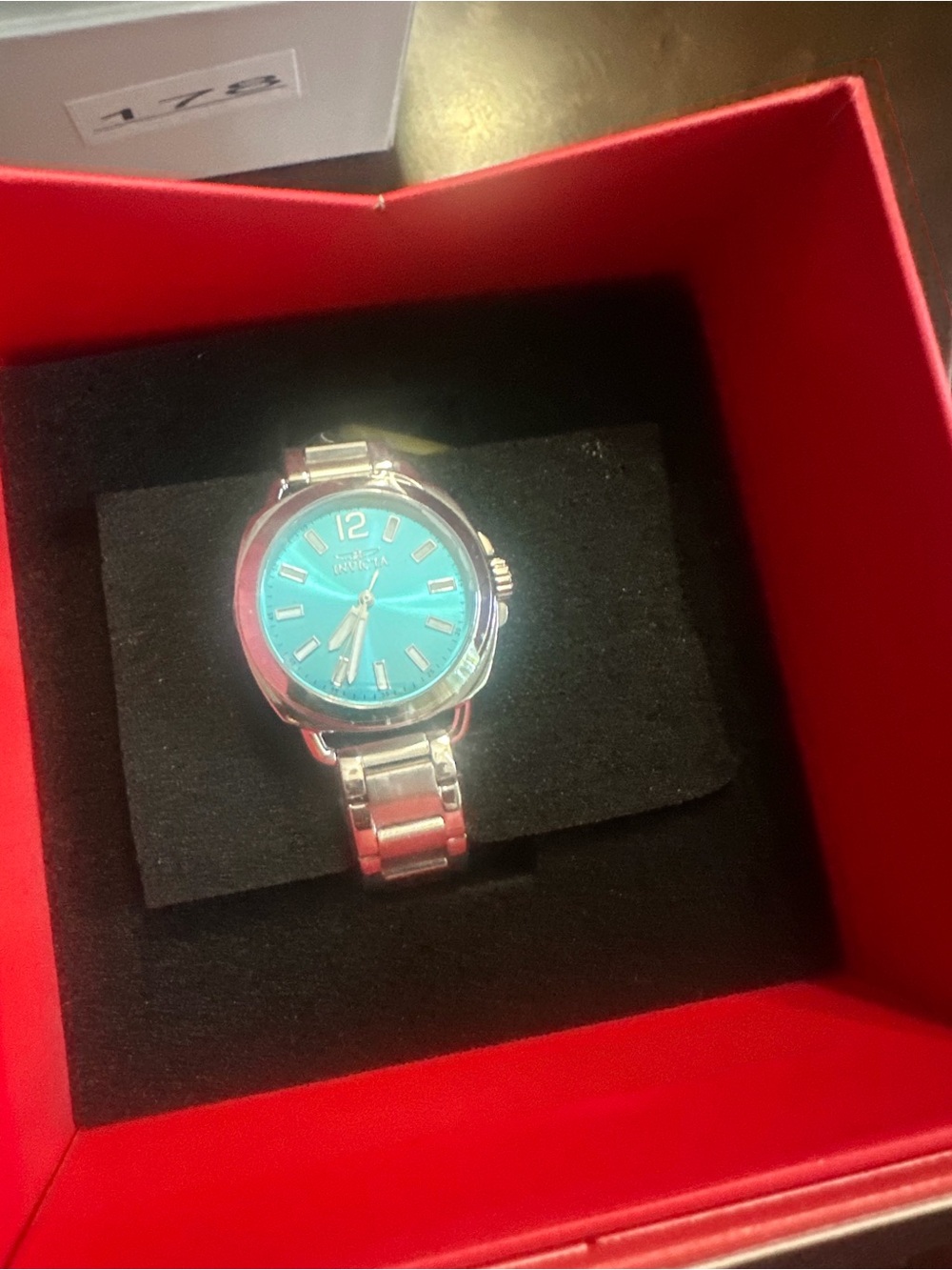 Invicta Silver Watch with Turquoise Dial